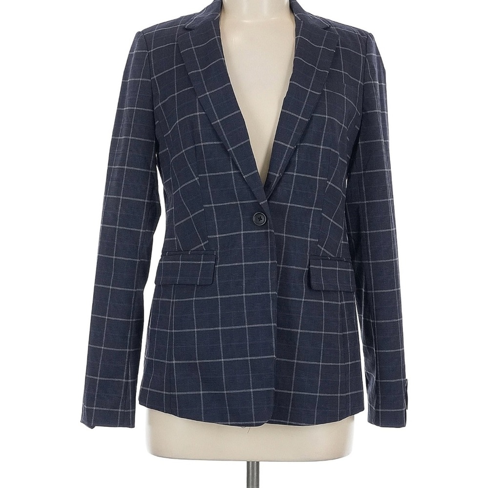Banana Republic Blue Windowpane Blazer Tailored Fit